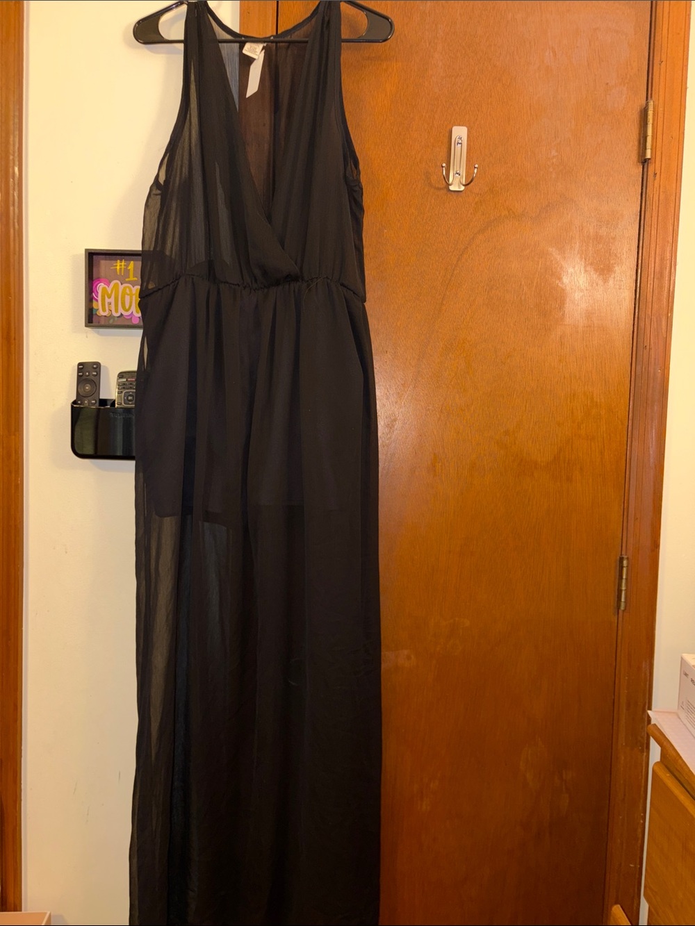 Black Sleeveless Maxi Dress - Elegant Sheer Overlay